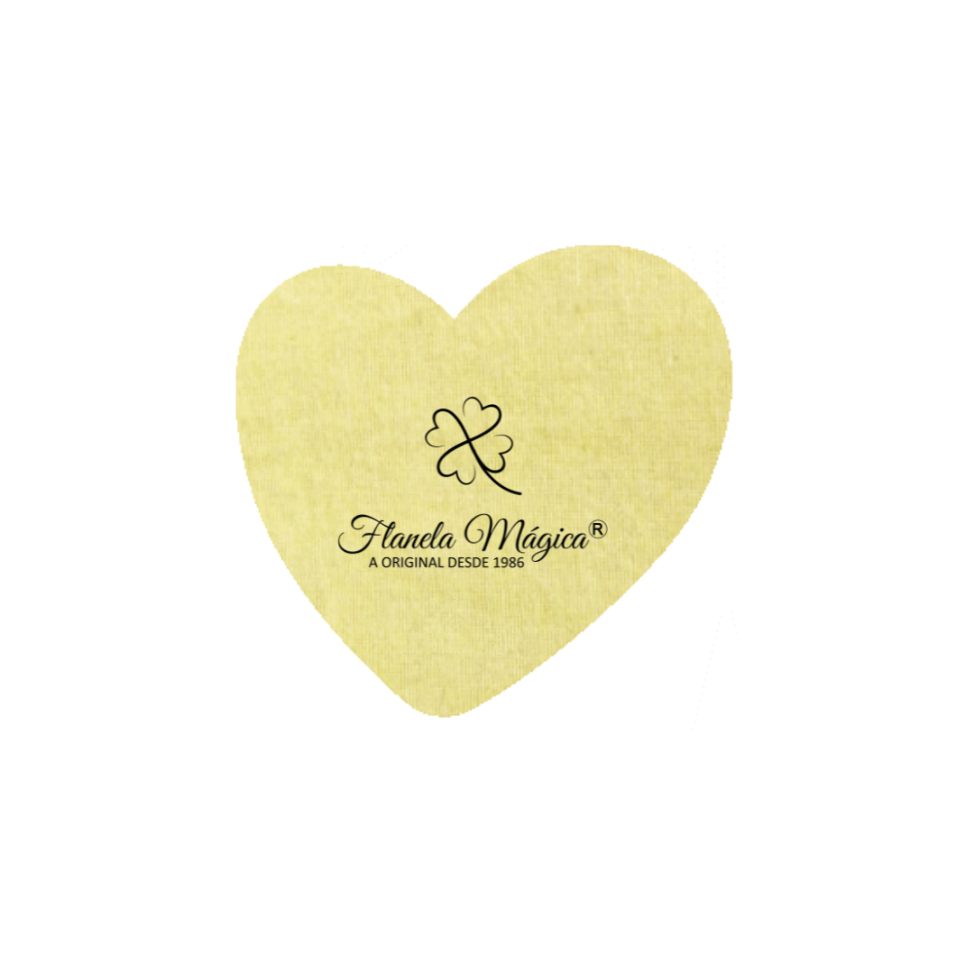 1000 unidades com Logo da Flanela Mágica® | Coração 10x9,5 cm