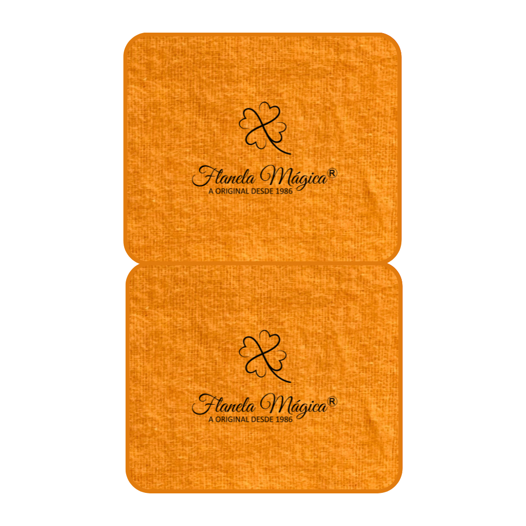 250 unidades com Logo da Flanela Mágica® | Dupla 10x16 cm