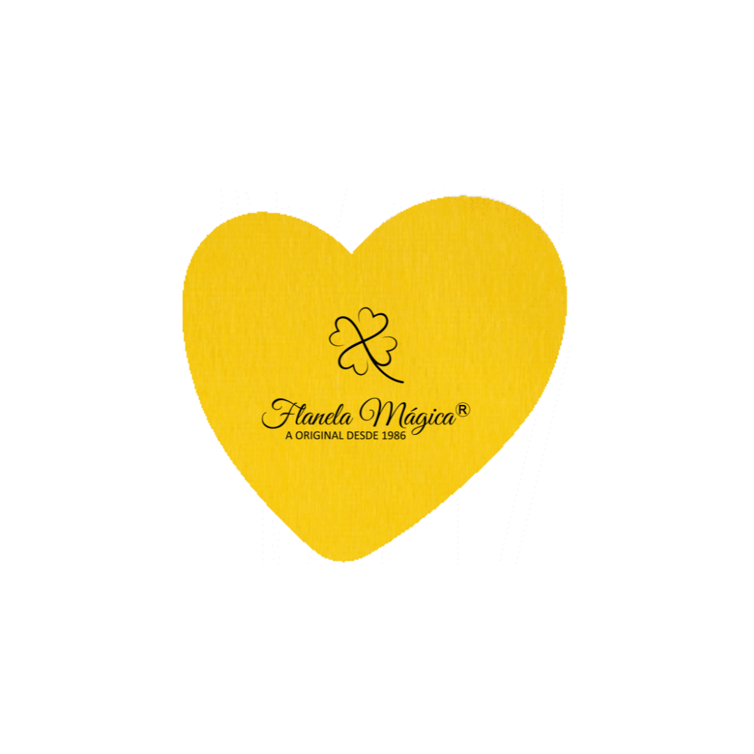1000 unidades com Logo da Flanela Mágica® | Coração 10x9,5 cm