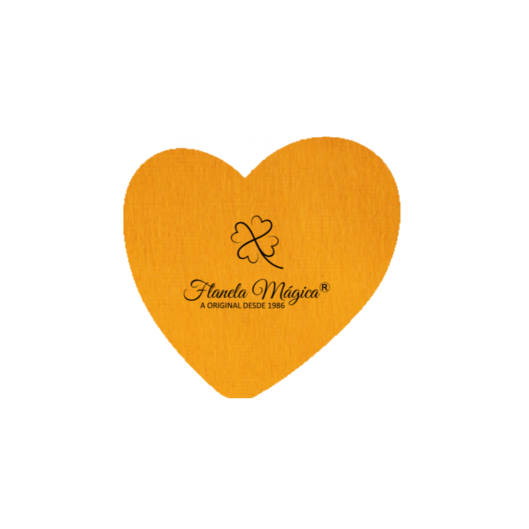 1000 unidades com Logo da Flanela Mágica® | Coração 10x9,5 cm