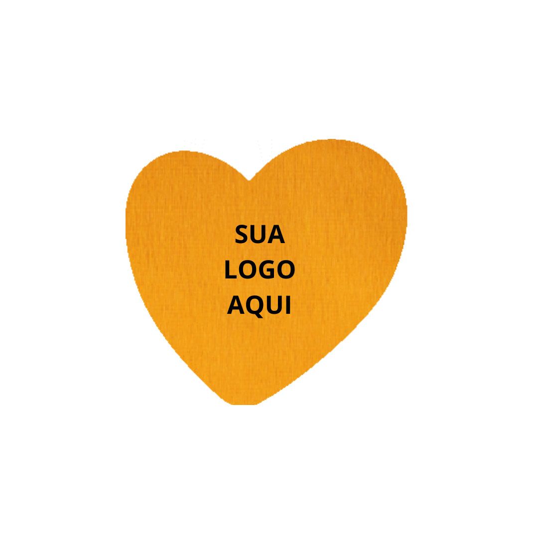 250 unidades Personalizadas | Coração 10x9,5 cm