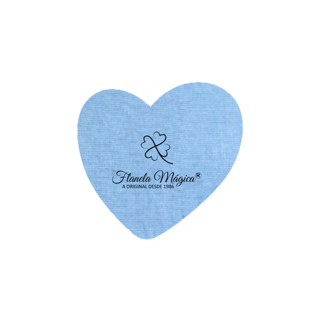 1000 unidades com Logo da Flanela Mágica® | Coração 10x9,5 cm