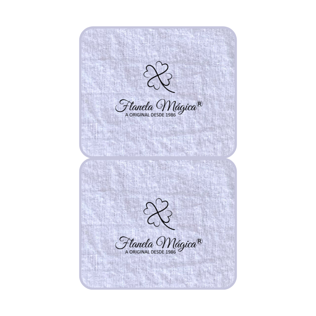 250 unidades com Logo da Flanela Mágica® | Dupla 10x16 cm