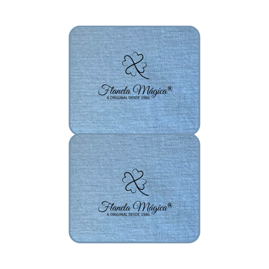 250 unidades com Logo da Flanela Mágica® | Dupla 10x16 cm